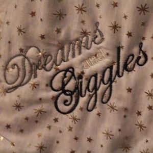 Baby blanket, boy dreams and giggles, embroidered